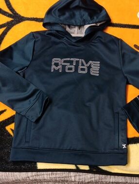 Xersion Navy Blue Quick-Dri Hooded Sweatshirt